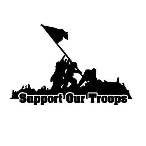 Support Our Troops Flag Vinyl Sticker