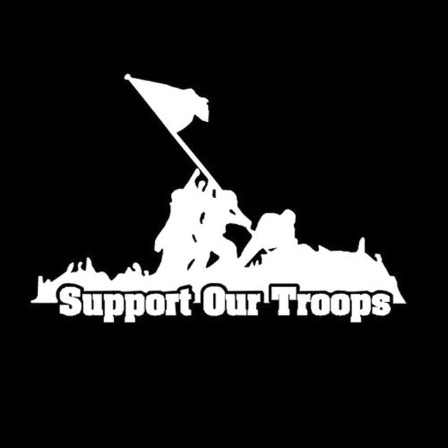 Support Our Troops Flag Vinyl Sticker