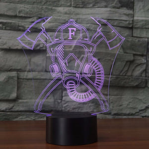 Acrylic Firefighter USB Nightlight