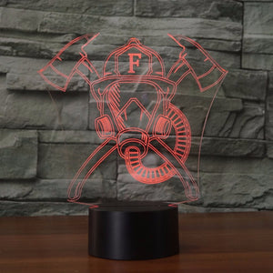 Acrylic Firefighter USB Nightlight