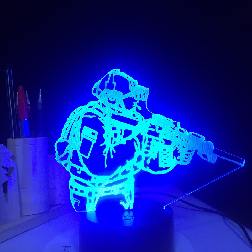 Acrylic Army Soldier USB Nightlight