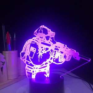 Acrylic Army Soldier USB Nightlight