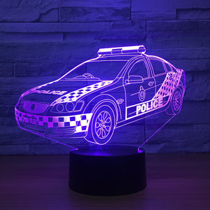 Acrylic Police Car USB Nightlight